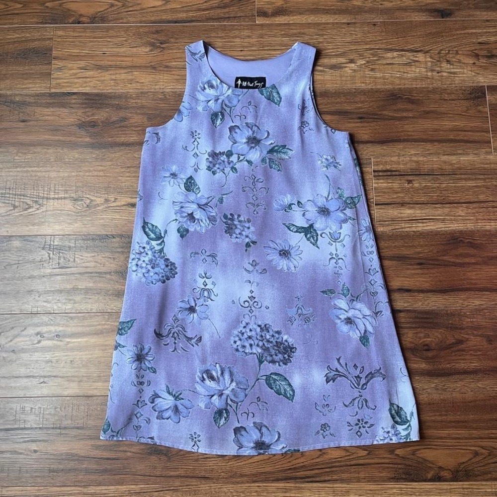 Vintage All That Jazz Floral Slip Dress Purple Women 8 Cottagecore Y2K Dreamy